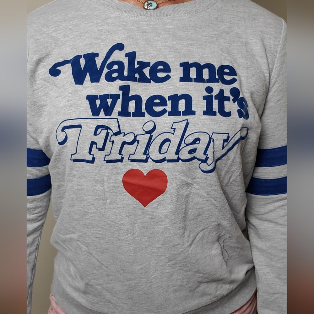 Mighty Fine Gray and Blue Long Sleeve Tee